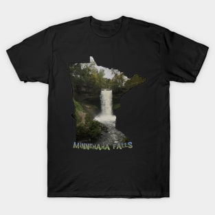 Minnesota State Outline (Minnehaha Falls) T-Shirt